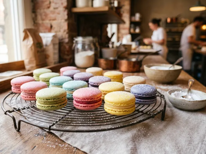 Baking macarons